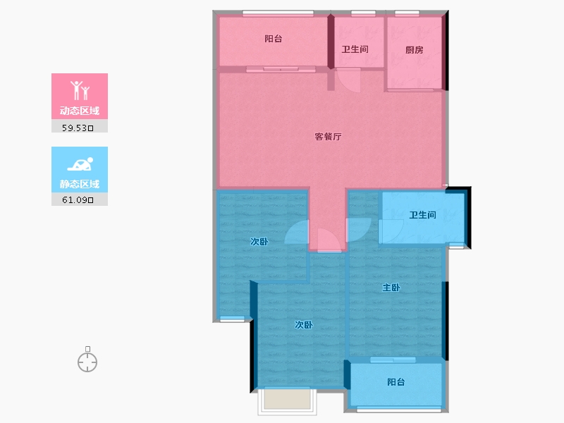 福建省-南平市-坤润金瓯湾-110.00-户型库-动静分区