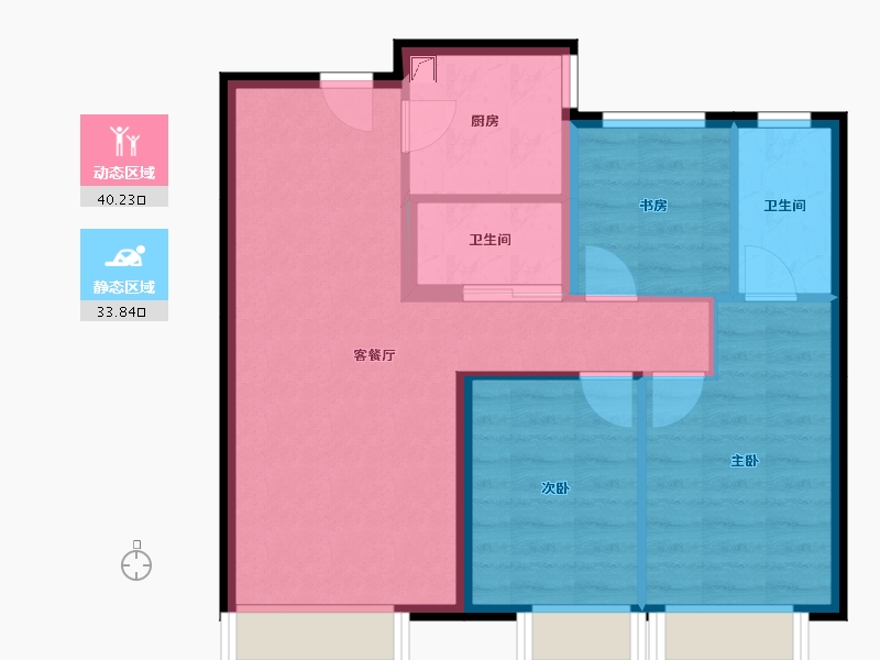 河北省-唐山市-三盛璞悦风华-66.16-户型库-动静分区