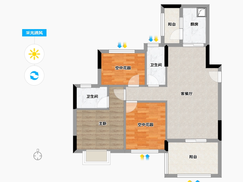 广东省-江门市-新熙花园-75.54-户型库-采光通风