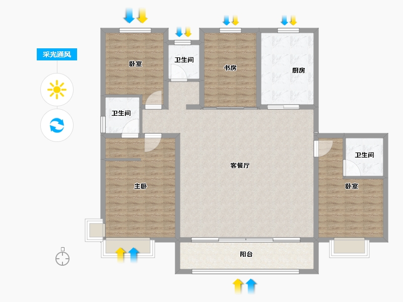 山东省-菏泽市-城投尚德府-144.00-户型库-采光通风