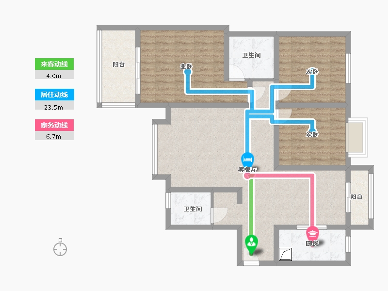 陕西省-西安市-西勘小区-109.00-户型库-动静线