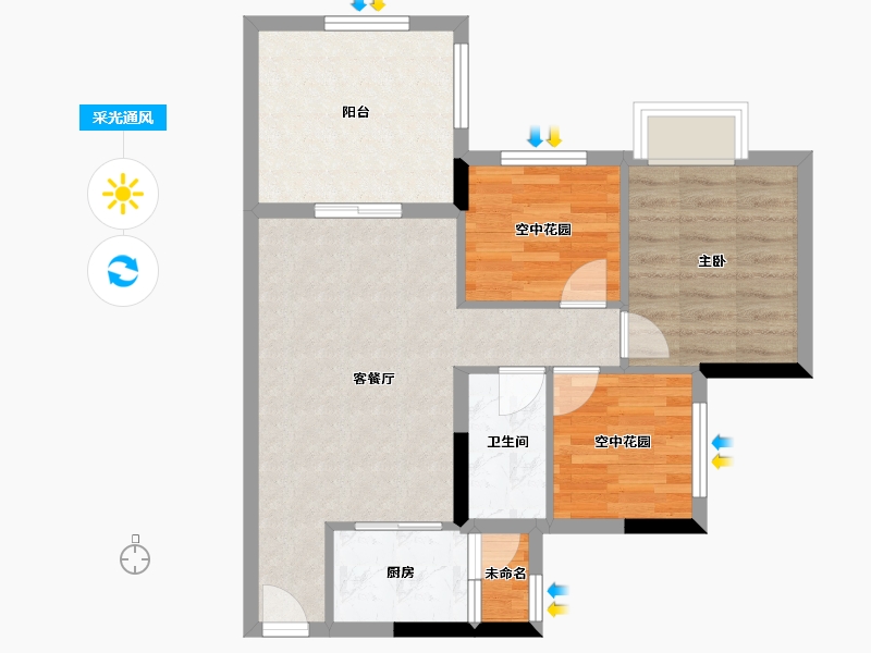 广东省-江门市-新熙花园-64.29-户型库-采光通风