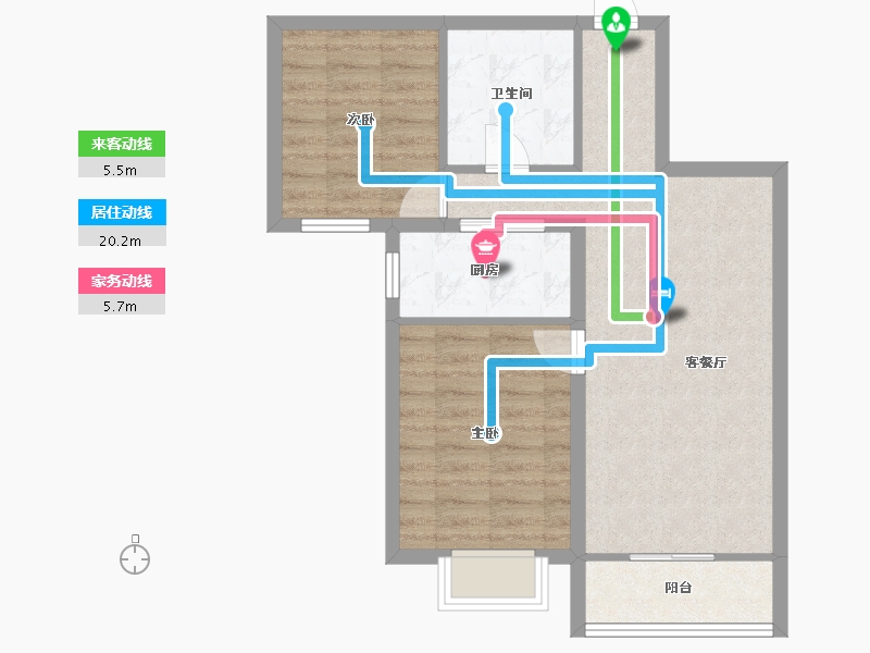 河北省-唐山市-水山金域蓝湾-64.85-户型库-动静线