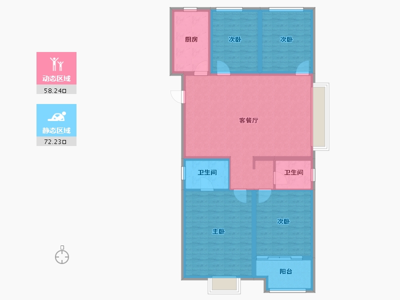 山西省-临汾市-中心城二期-117.82-户型库-动静分区