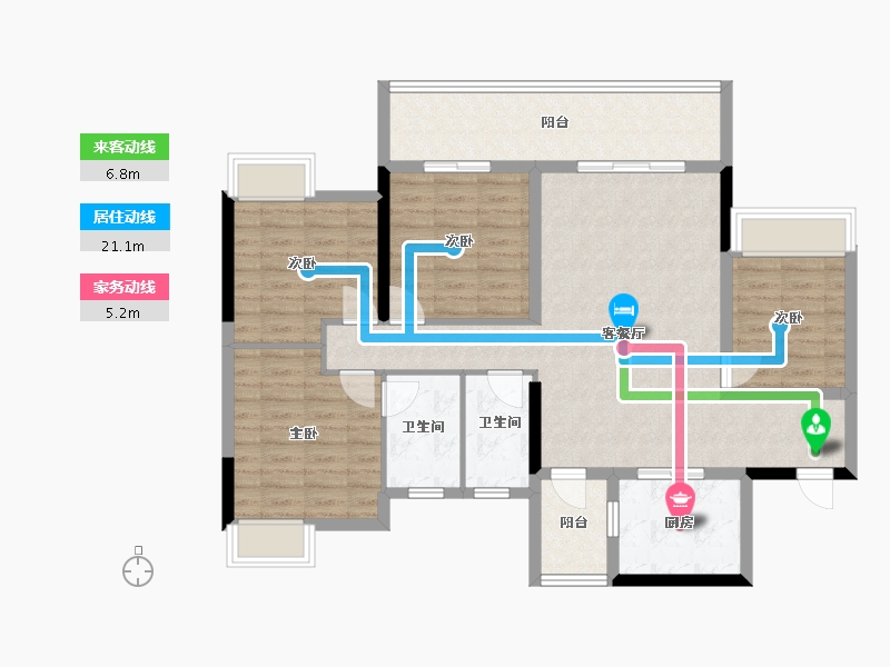 广西壮族自治区-桂林市-彰泰春天里-107.01-户型库-动静线