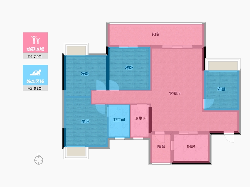 广西壮族自治区-桂林市-彰泰春天里-107.01-户型库-动静分区