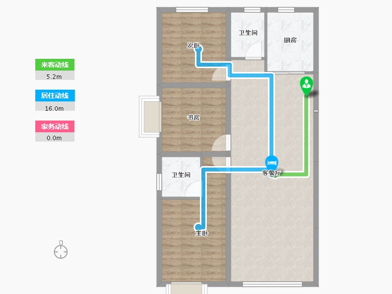 内蒙古自治区-包头市-方兴凤凰台-88.84-户型库-动静线