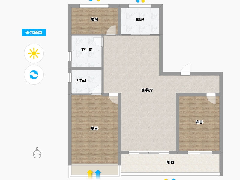 山西省-运城市-鑫马央玺-109.00-户型库-采光通风