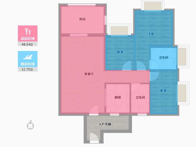 广东省-江门市-御凯名都-78.40-户型库-动静分区