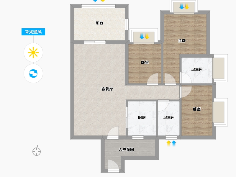 广东省-江门市-御凯名都-78.40-户型库-采光通风