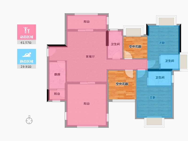 广东省-江门市-新熙花园-93.87-户型库-动静分区