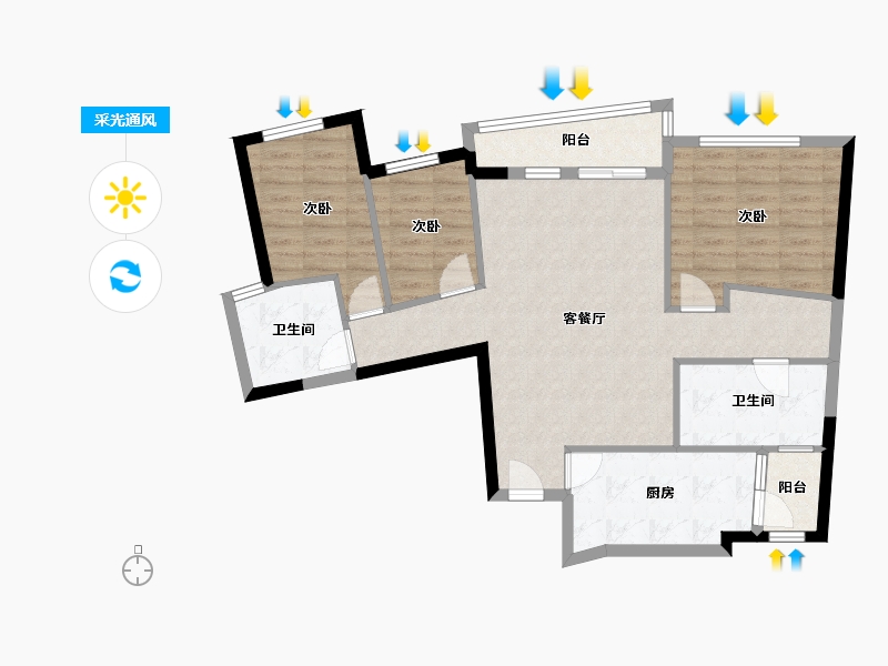 四川省-成都市-天府汇中心-87.65-户型库-采光通风