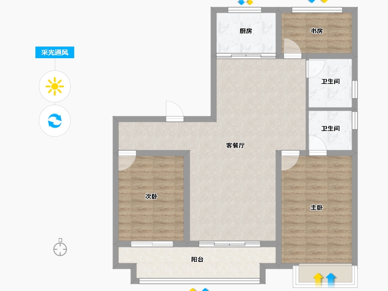 山西省-运城市-鑫马央玺-92.17-户型库-采光通风