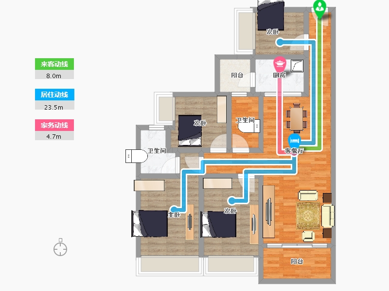 广东省-江门市-汇银江南富湾-96.00-户型库-动静线