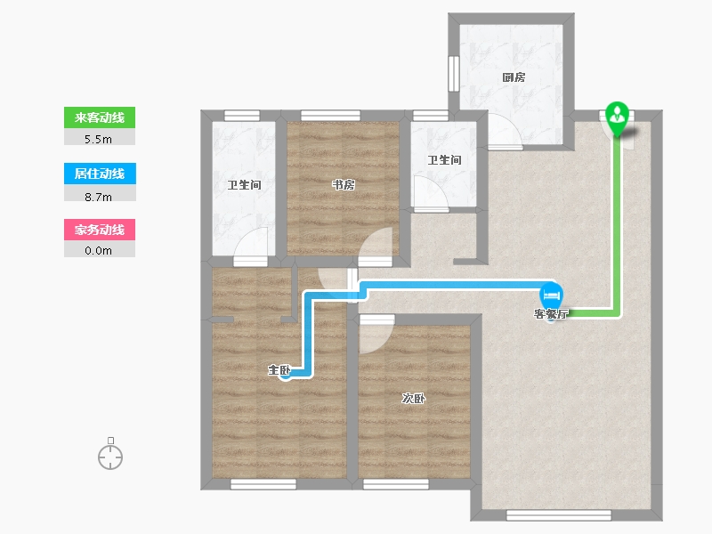 内蒙古自治区-包头市-​建华左岸中心-82.83-户型库-动静线