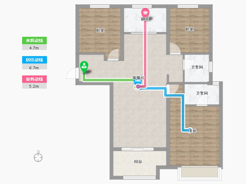 陕西省-渭南市-光合宸院-91.58-户型库-动静线