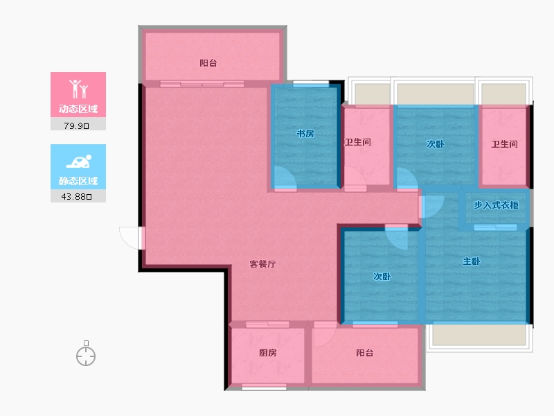 广东省-汕头市-怡璟海岸雅园-109.15-户型库-动静分区