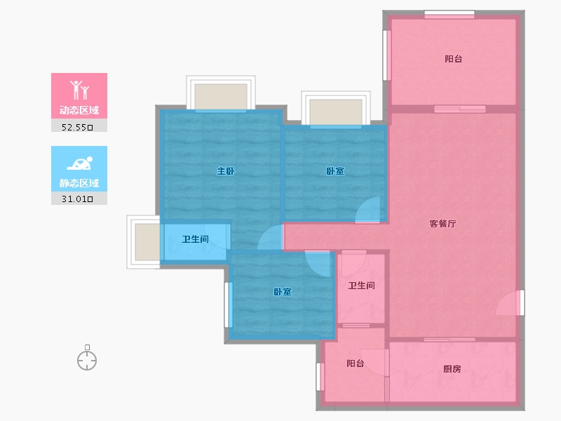 广东省-江门市-御凯名都-75.38-户型库-动静分区