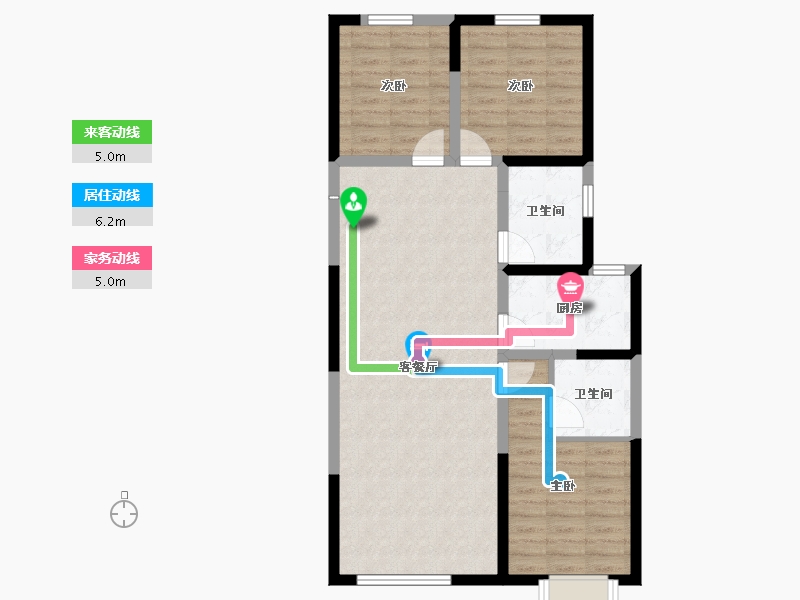 内蒙古自治区-包头市-方兴凤凰台-86.82-户型库-动静线