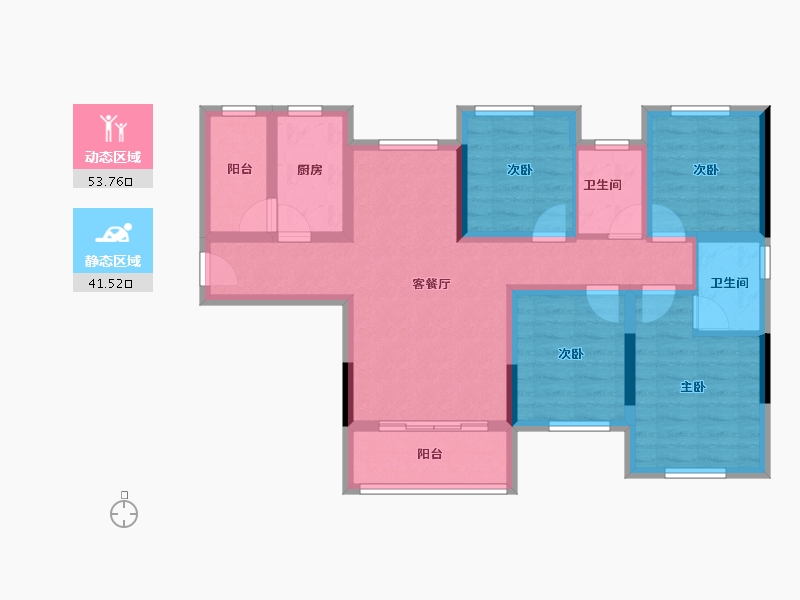 四川省-达州市-海成·西辰云著-83.04-户型库-动静分区