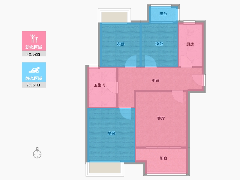 江苏省-南京市-天润城十二街区-68.85-户型库-动静分区