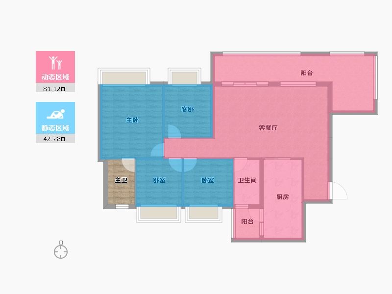 贵州省-黔南布依族苗族自治州-福泉麒龙公园里-116.65-户型库-动静分区