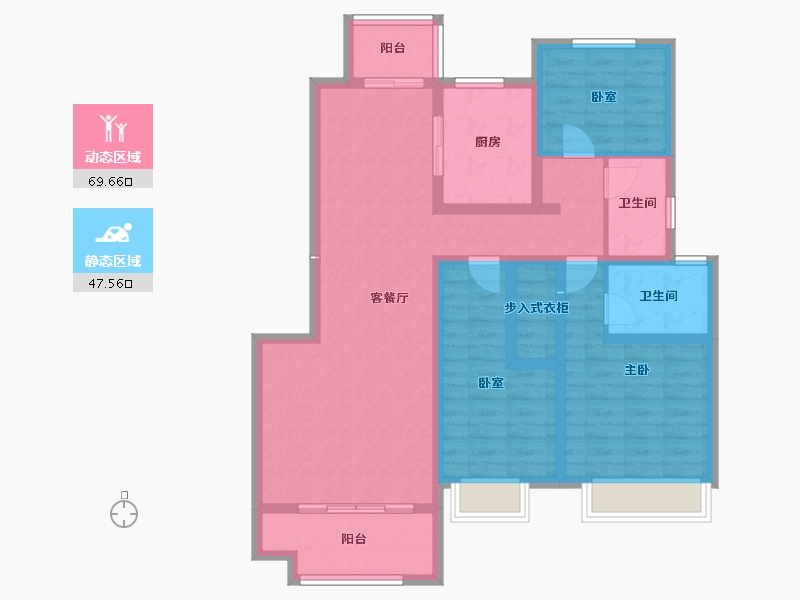 陕西省-渭南市-光合宸院-103.79-户型库-动静分区