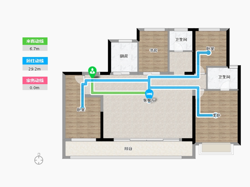 陕西省-渭南市-万科·锦宸-134.40-户型库-动静线