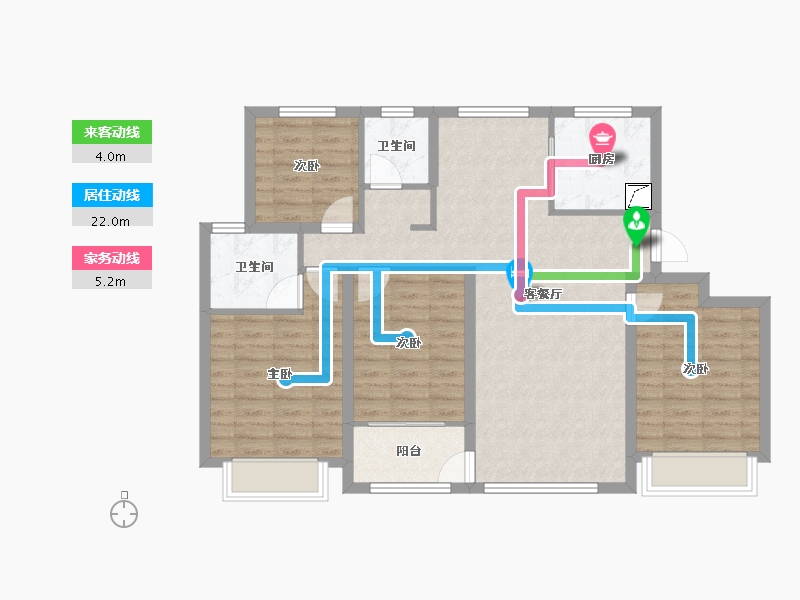 安徽省-蚌埠市-京茂华府-96.00-户型库-动静线