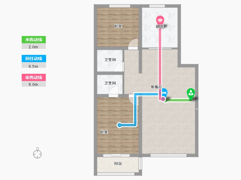 山西省-大同市-伯益公园府-86.42-户型库-动静线