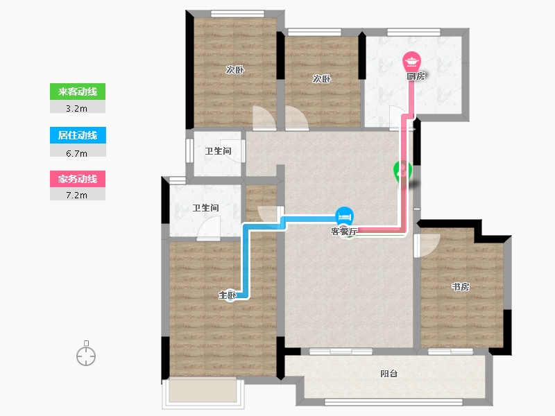 广西壮族自治区-桂林市-金科集美东方-104.76-户型库-动静线