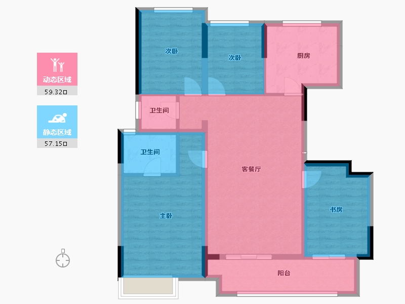 广西壮族自治区-桂林市-金科集美东方-104.76-户型库-动静分区