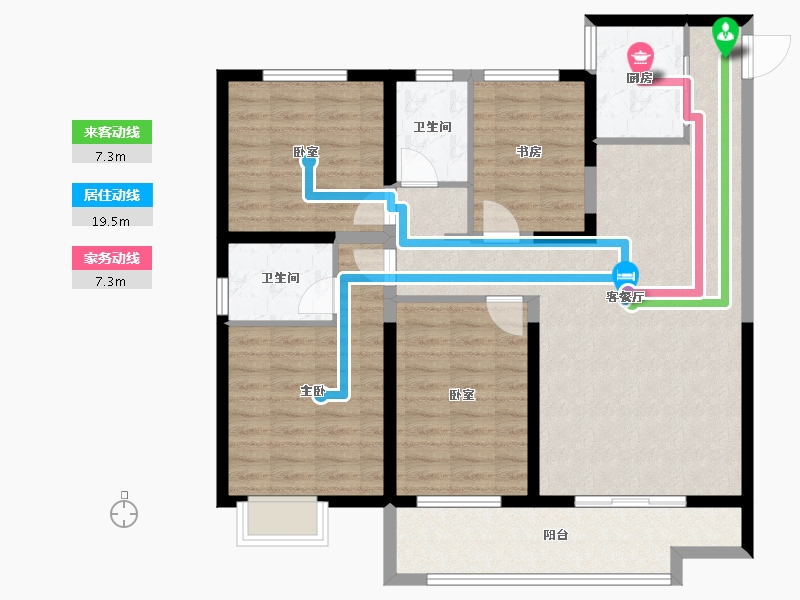 山西省-吕梁市-天福·幸福家园-107.99-户型库-动静线