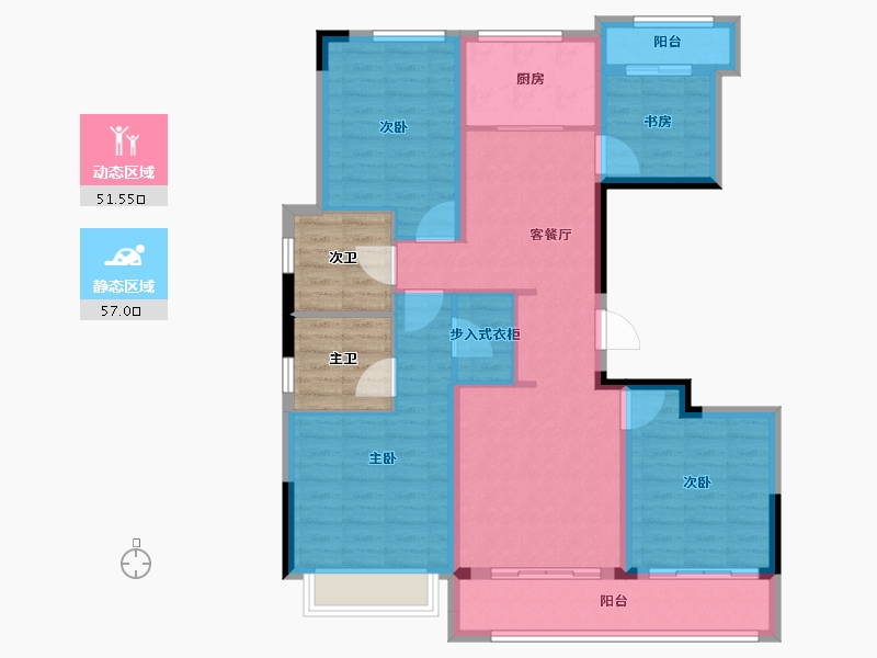 浙江省-湖州市-漾山宸院-106.93-户型库-动静分区