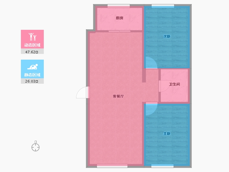 内蒙古自治区-包头市-青福新城-66.36-户型库-动静分区