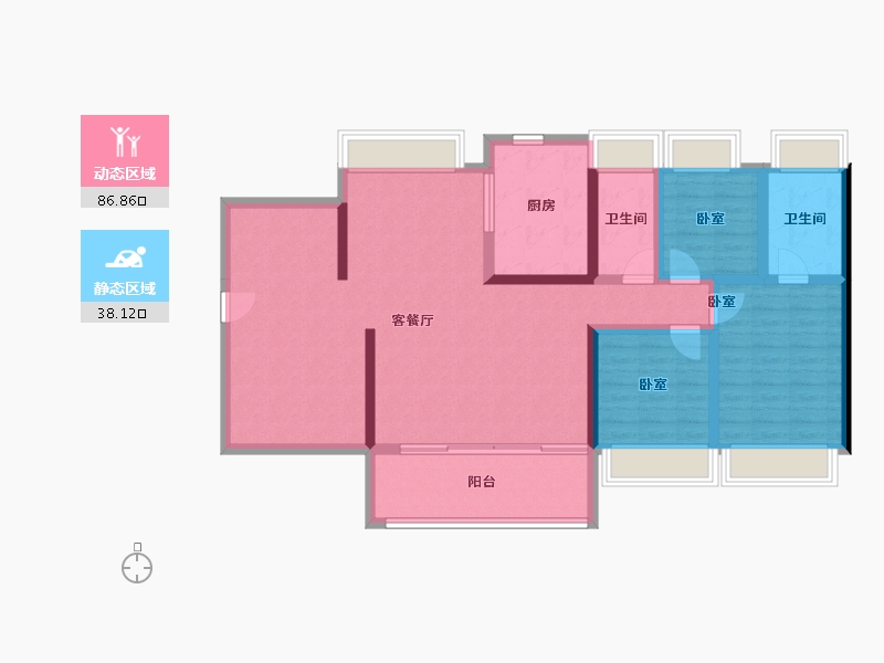 广东省-韶关市-碧桂园新城之光-111.58-户型库-动静分区