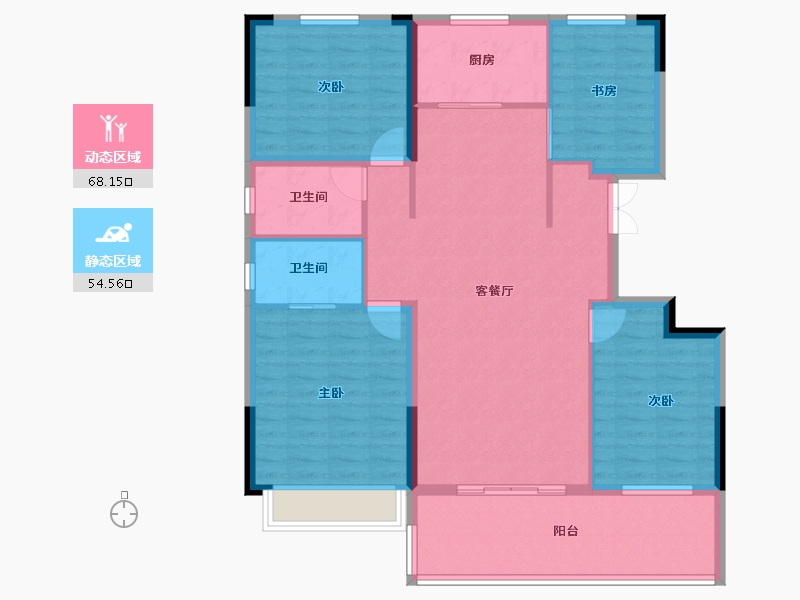 湖北省-十堰市-汉成国宾府-111.21-户型库-动静分区