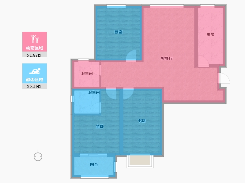 山西省-大同市-伯益公园府-91.34-户型库-动静分区