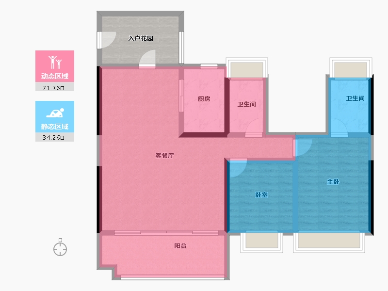 广东省-韶关市-碧桂园太阳城-104.00-户型库-动静分区