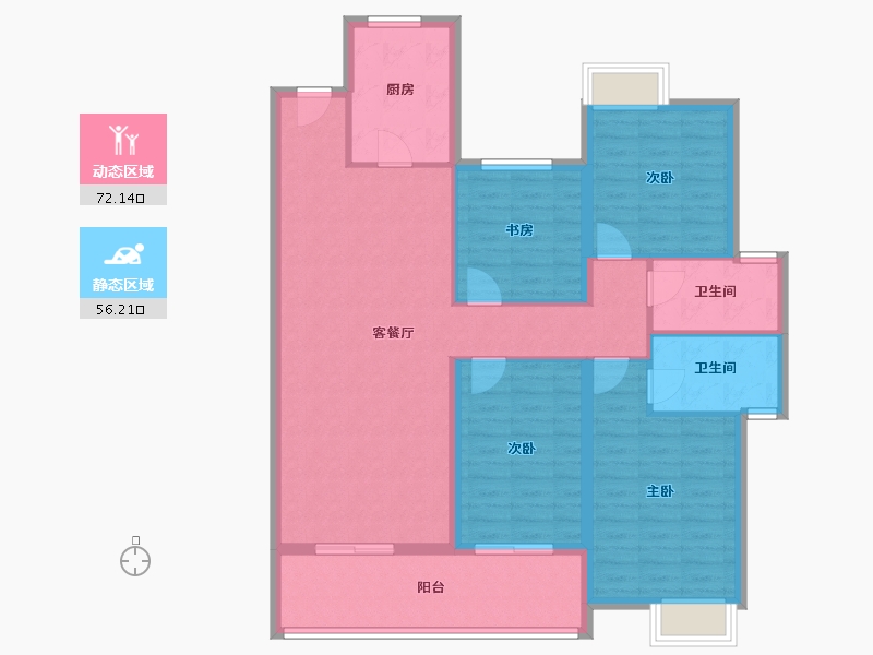 湖北省-宜昌市-山水如画-116.00-户型库-动静分区