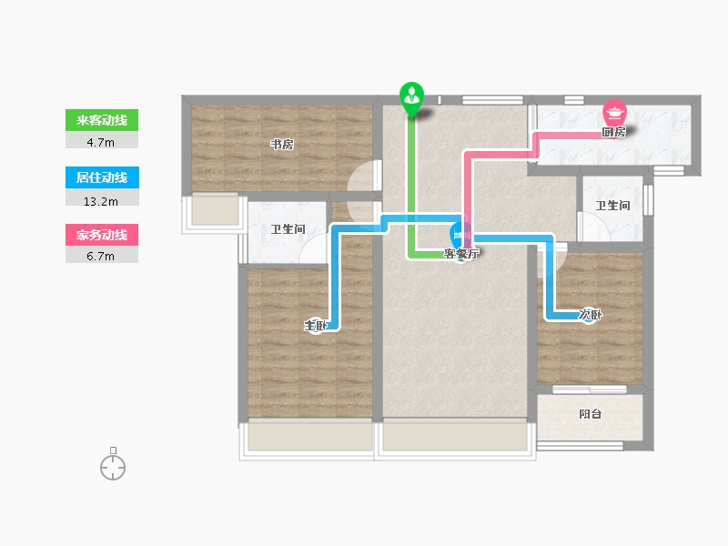 山西省-运城市-金鑫银海东方大境-83.54-户型库-动静线