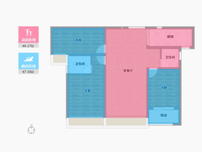 山西省-运城市-金鑫银海东方大境-83.54-户型库-动静分区