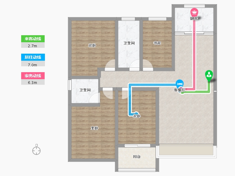 山西省-运城市-金鑫铂悦府-107.46-户型库-动静线