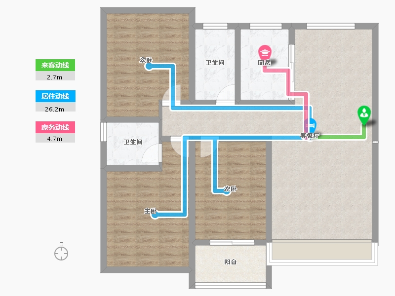 山西省-运城市-金鑫铂悦府-104.34-户型库-动静线