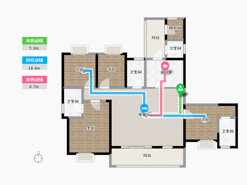 湖北省-宜昌市-兴润兴公馆-182.40-户型库-动静线