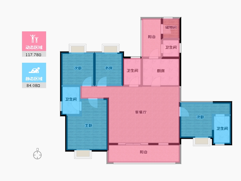 湖北省-宜昌市-兴润兴公馆-182.40-户型库-动静分区