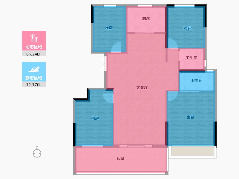 湖北省-十堰市-汉成国宾府-107.73-户型库-动静分区