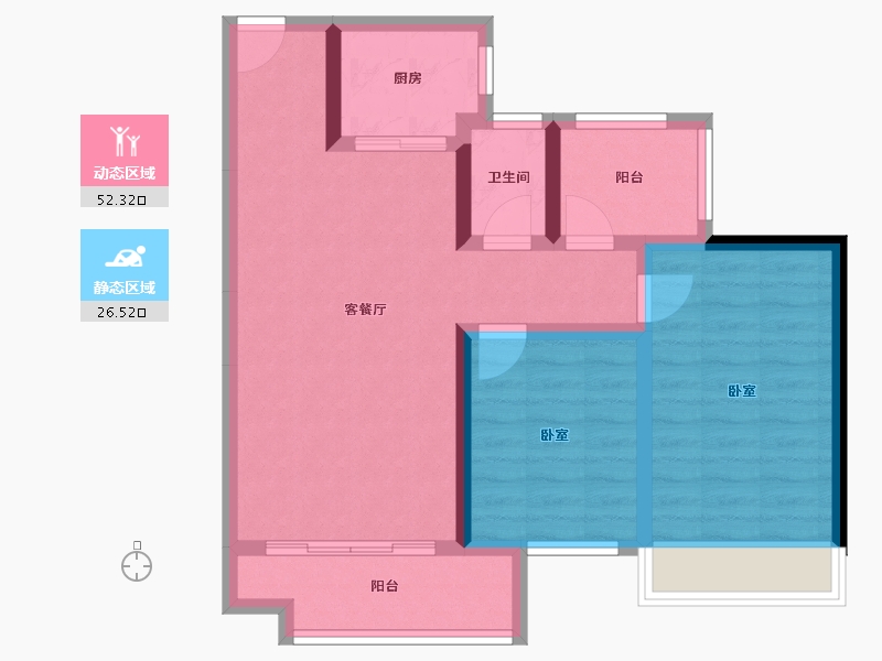 广东省-韶关市-碧桂园太阳城-69.54-户型库-动静分区