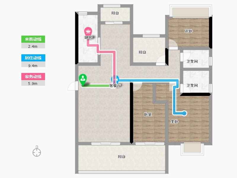 广东省-韶关市-碧桂园太阳城-113.60-户型库-动静线