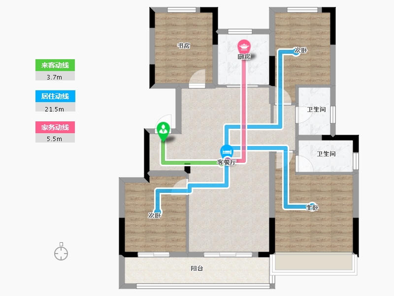 安徽省-芜湖市-伟星国樾-101.60-户型库-动静线